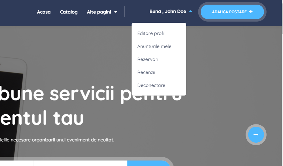 cum sa editati profilul de utilizator pe belle event