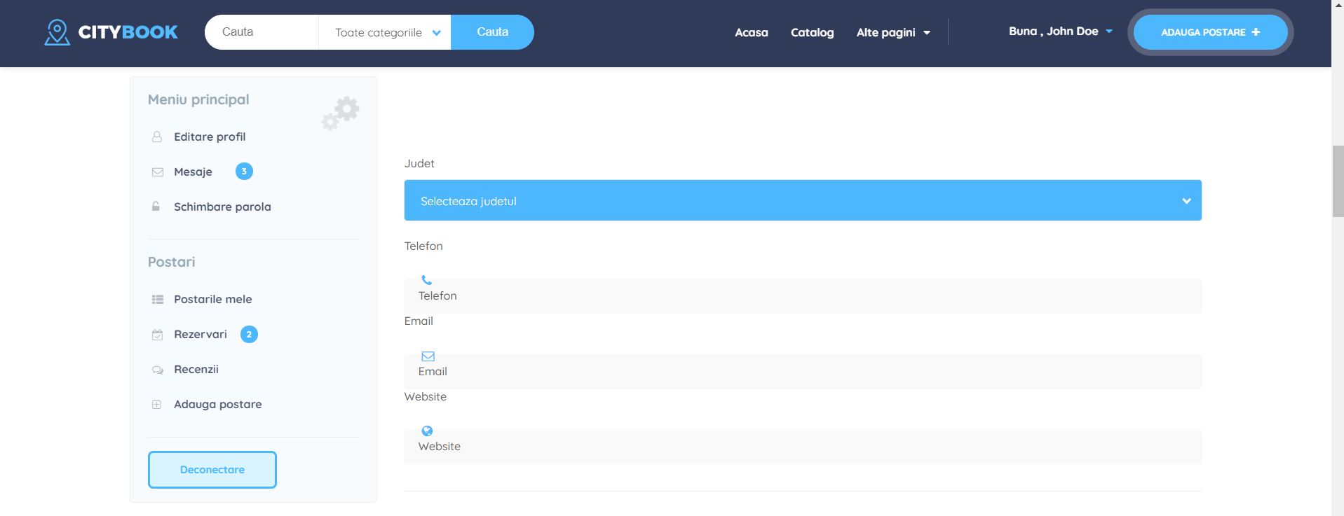 cum sa completezi datele de contact pe belle event